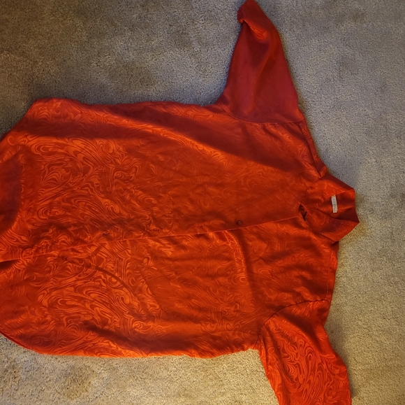 Red satin nightie or robe,button down - Picture 3 of 3